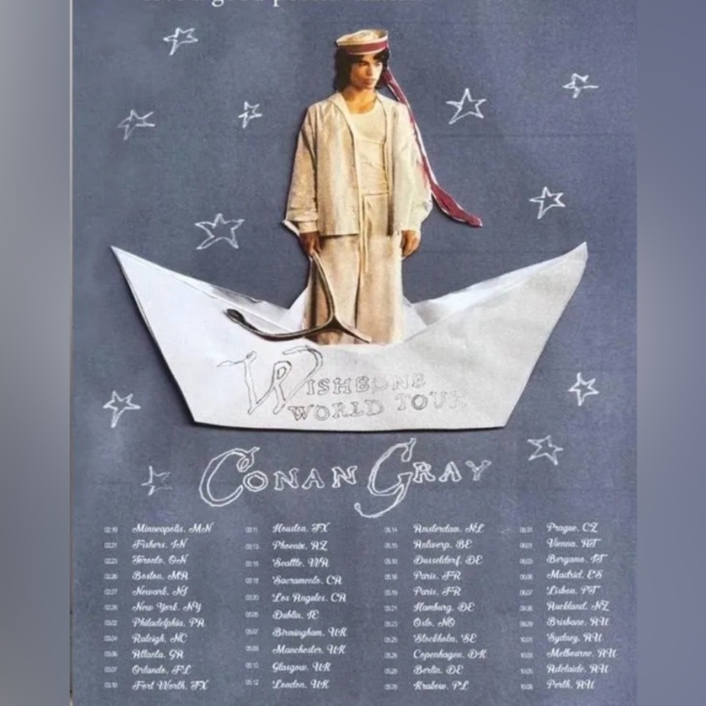 Conan Gray Tour VIP wishbone world tour Graphic Poster and confetti